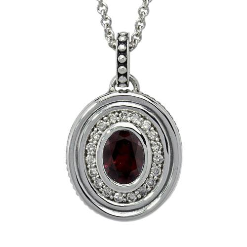 Garnet Diamond Cremation Pendant